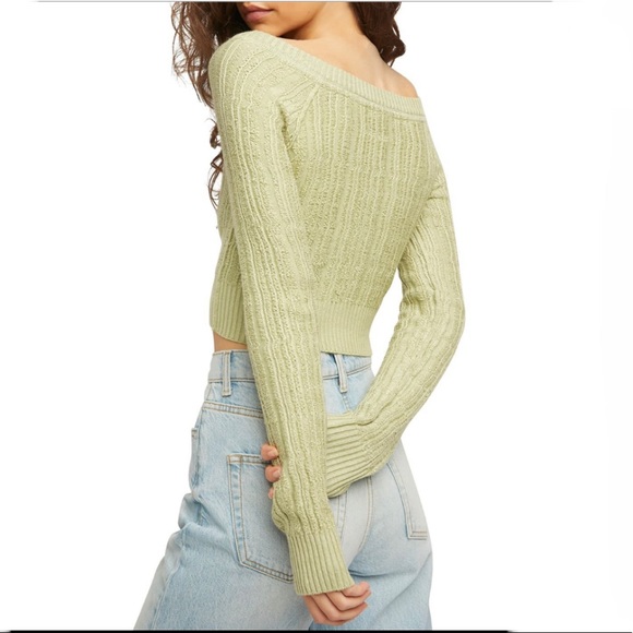 FREE PEOPLE Dancing Leaves Knit Cardigan Sweater Large NWT - Picture 2 of 8